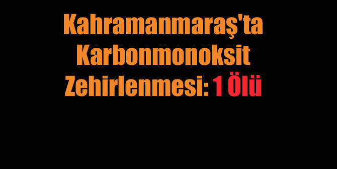 Kahramanmaraş’ta Karbonmonoksit Zehirlenmesi