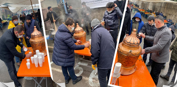 MHP Dulkadiroğlu pazar esnafının içini ısıttı