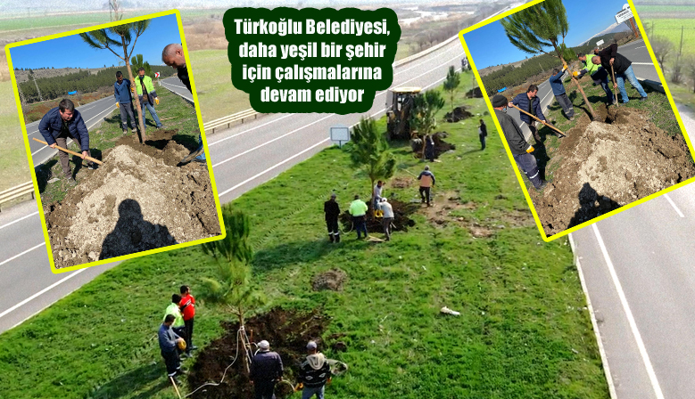 Türkoğlu Belediyesi, daha yeşil bir şehir hedefiyle fidan dikim çalışmalarına devam ediyor