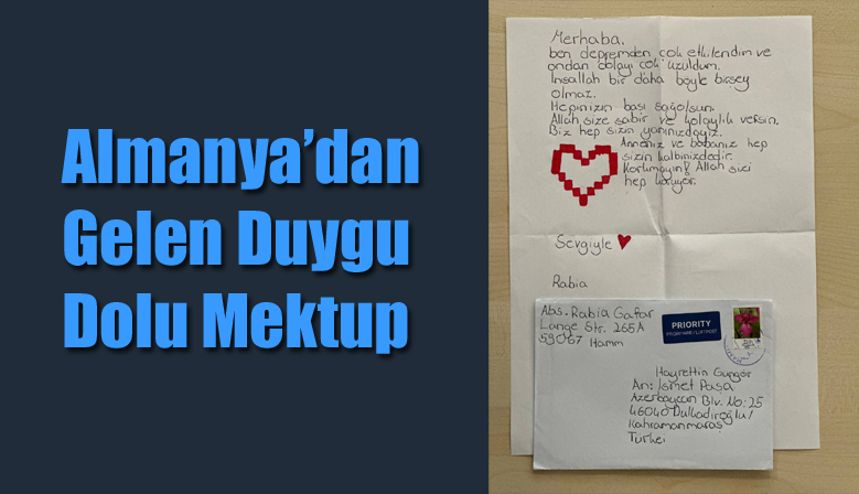 Almanya’dan Gelen Duygu Dolu Mektup