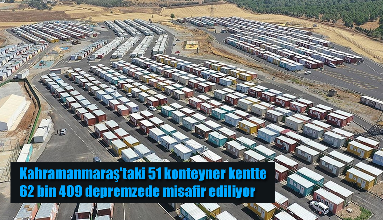 Kahramanmaraş’taki 51 konteyner kentte 62 bin 409 depremzede misafir ediliyor