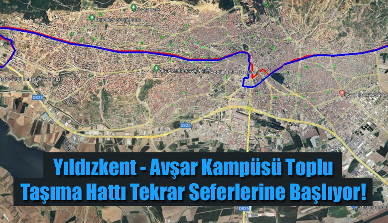 Yıldızkent – Avşar Kampüsü Toplu Taşıma Hattı Tekrar Seferlerine Başlıyor!
