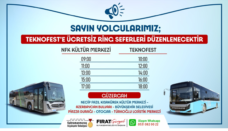 Büyükşehir’den TEKNOFEST’e Ücretsiz Ring Seferi