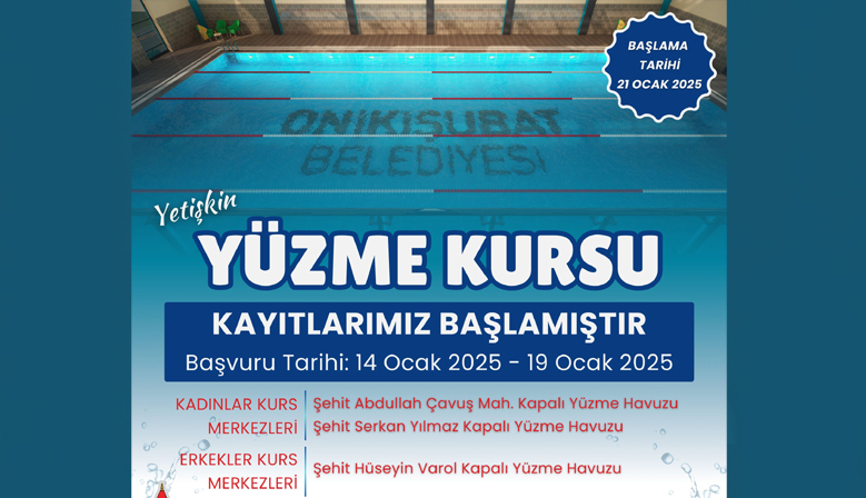 Onikişubat Belediyesi bu kez yetişkinler için yüzme kursu başlattı