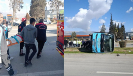Kahramanmaraş’ta halk otobüsü kaza yaptı: 13 yolcu yaralandı