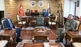 Zırhlı Tugay Komutanı Tuğgeneral Mahmut Sert’ten Rektör Okumuş’a Ziyaret