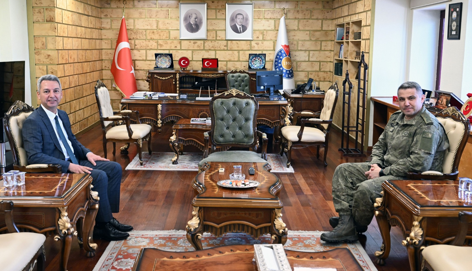 Zırhlı Tugay Komutanı Tuğgeneral Mahmut Sert’ten Rektör Okumuş’a Ziyaret