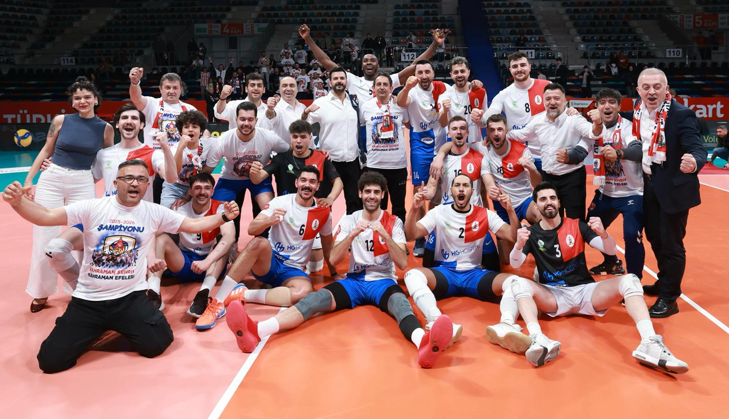 Edeler, artık Efeler Ligi’nde! Şampiyon Onikişubat Belediye Spor kupasına kavuştu