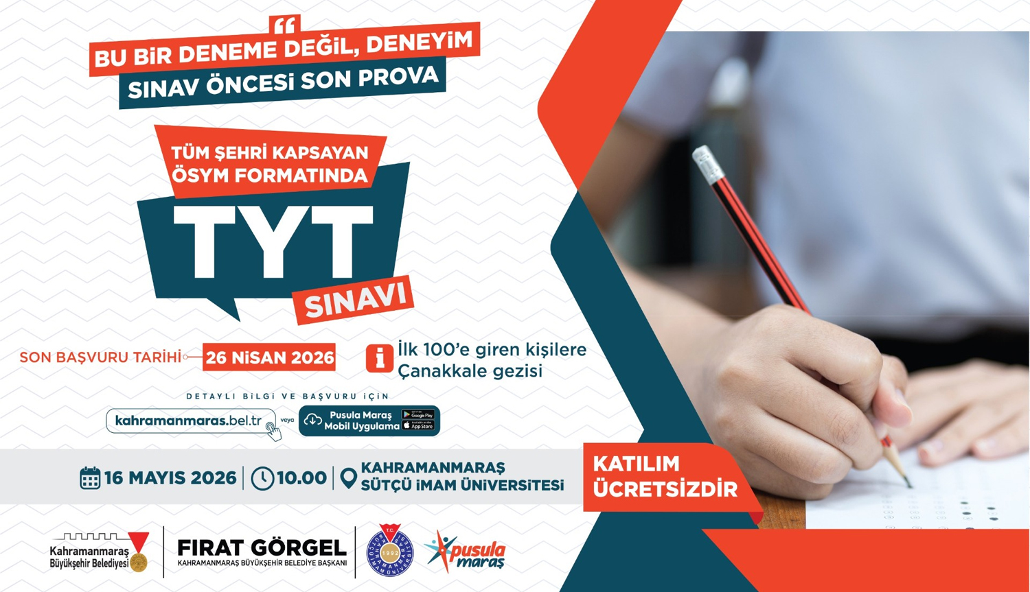 Üniversiteye Hazırlanan Gençlere Büyükşehir’den Ödüllü Deneme Sınavı