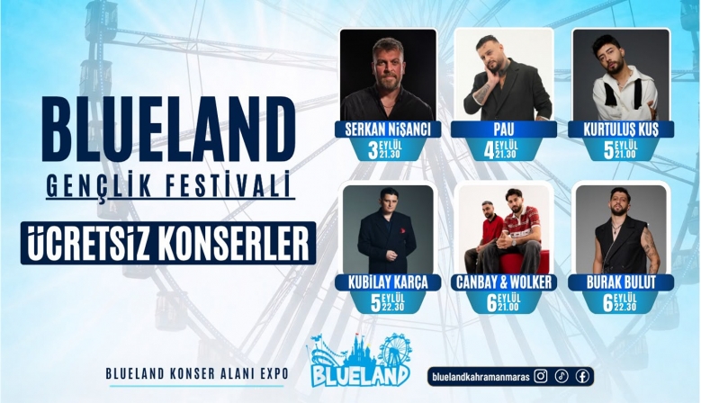 Kahramanmaraş Blueland’dan Gençlere Dört Gün Boyunca Ücretsiz Konser